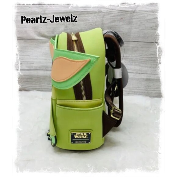 Loungefly Star Wars Mandalorian Child Baby Yoda Frog Figural Mini Backpack NWT main image 4